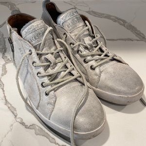 Blackstone leather ankle shoes with side zip.  Like wearing sneakers!